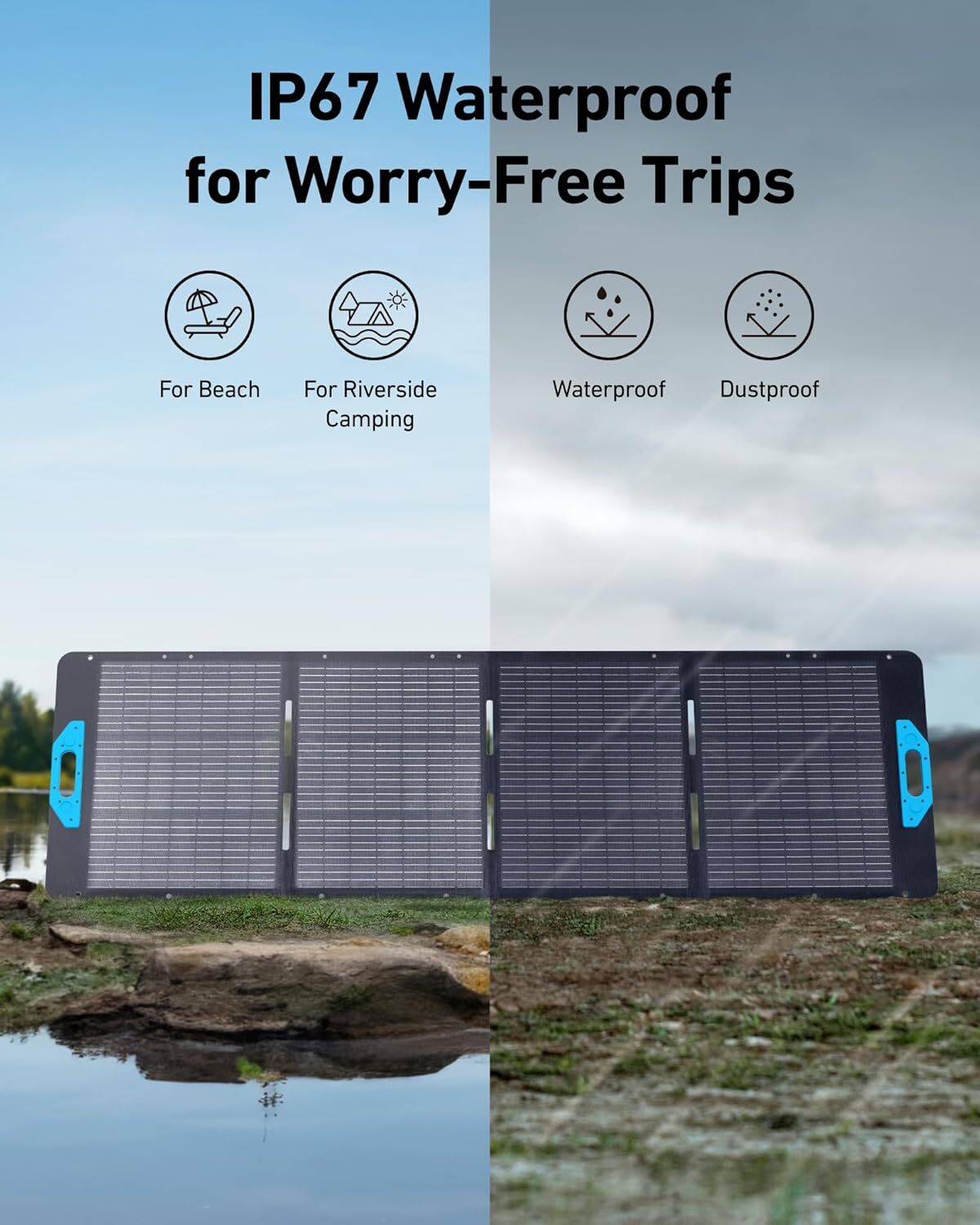 Anker 531 Solar Panel 200W Foldable Portable Solar Charger for Camping|Refurbish