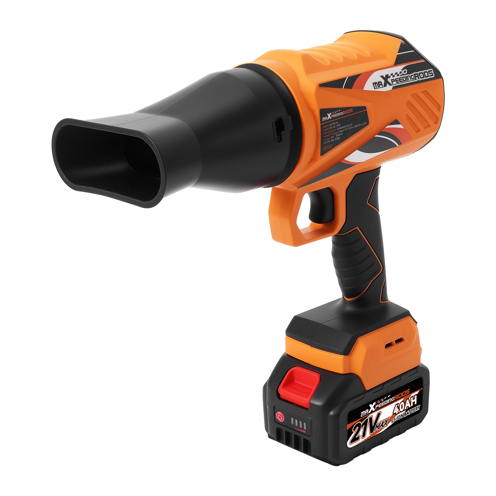 Cordless Leaf Blower 550 CFM 4000mAh 2 Batteries Handheld Electric Leaf Blower
