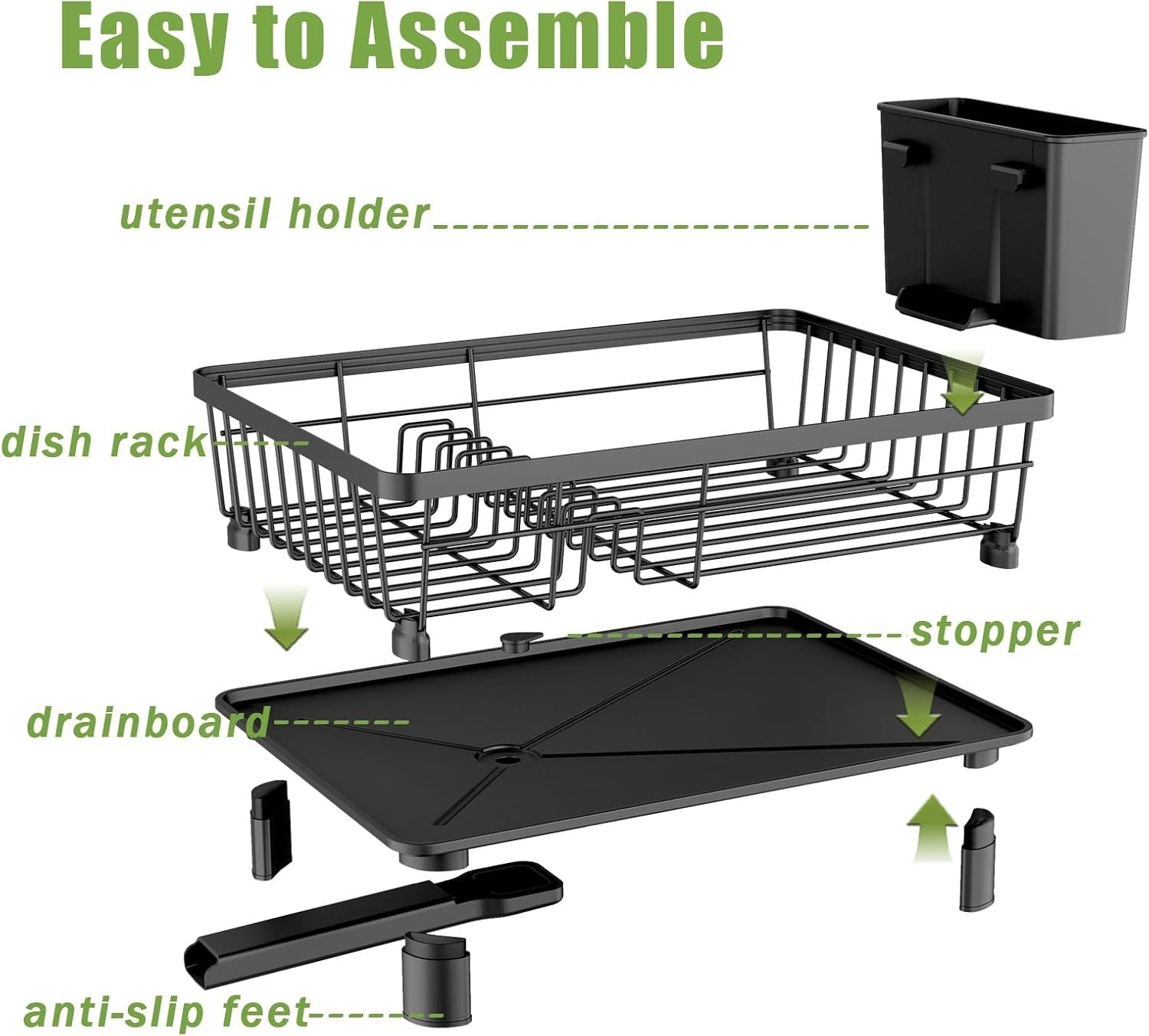 Dish Drying Rack Dish Drainer for Kitchen Counter, Large Dish Rack