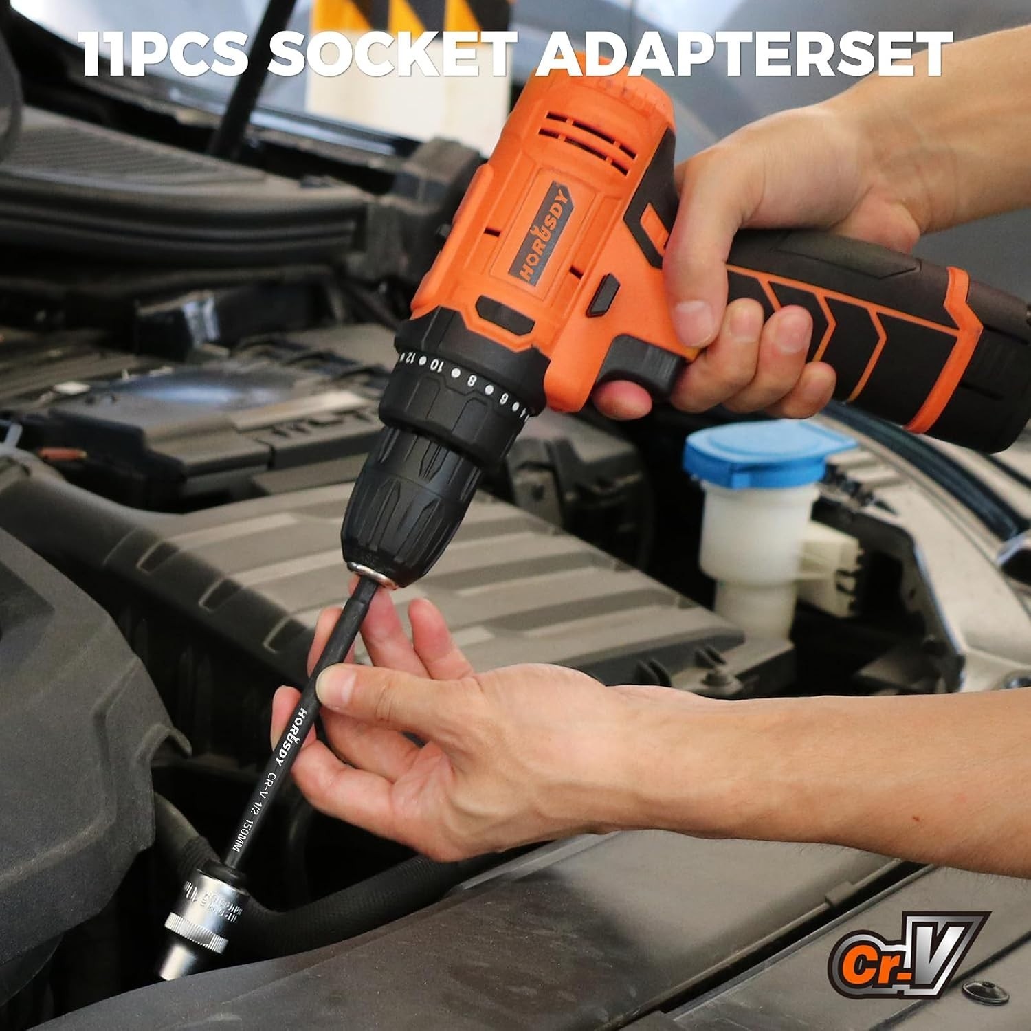 8PCS Impact Socket Adapter Set, Hex Shank Adapters for Drill and Wrench Use