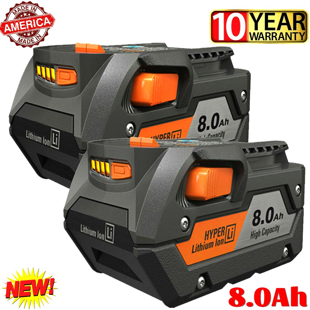 2 PACK For Ridgid 18V R840085 8.0Ah Lithium-ion Battery Rigid 18Volt R840087