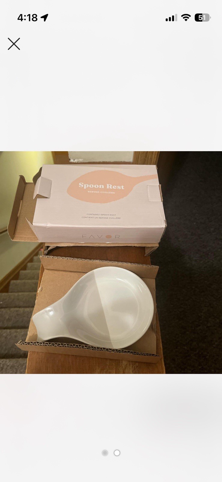 Favor Ceramic Spoon Rest White Modern Design Kitchen Tool Less Than 10 in