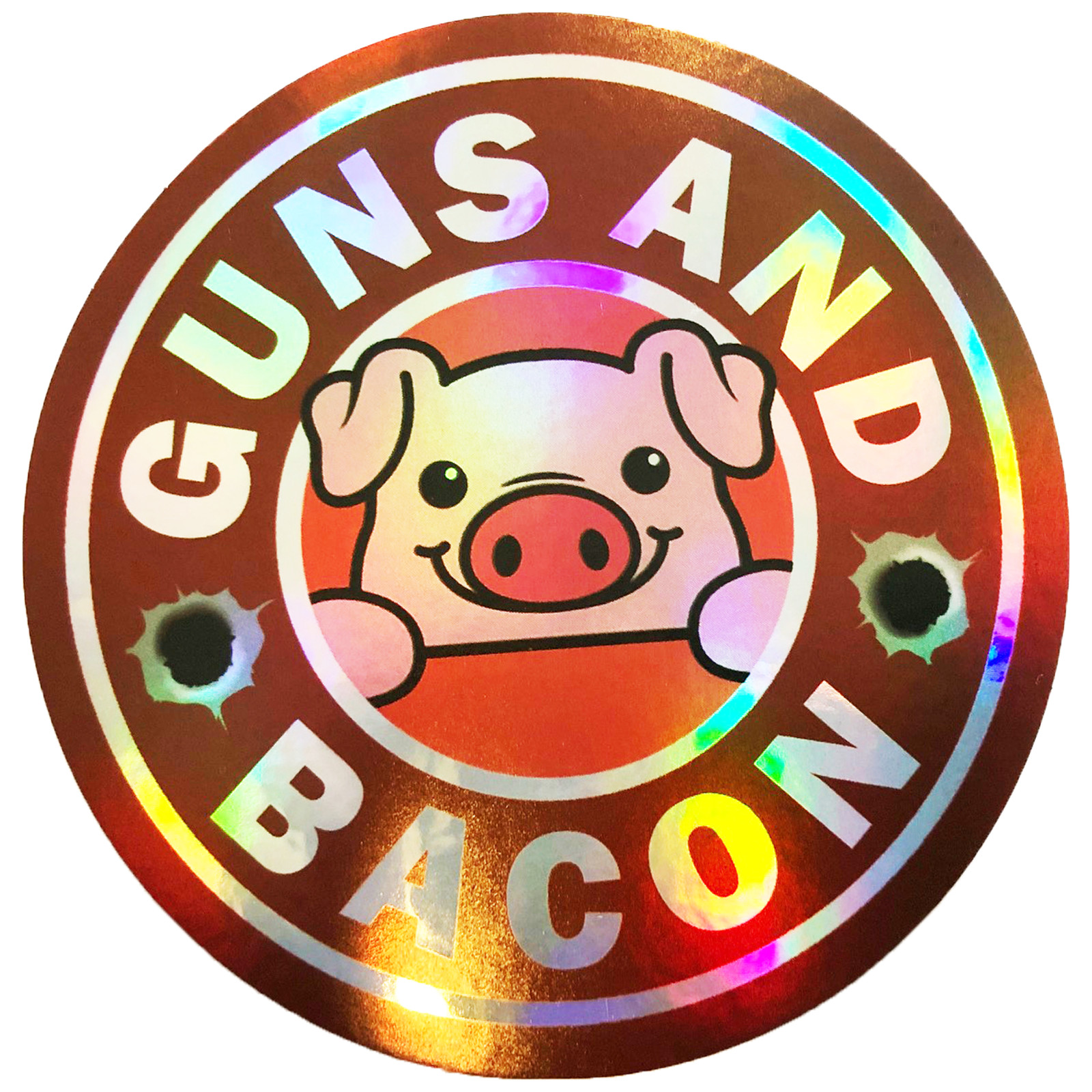 Shiny Guns and Bacon 2A Second Amendment Gun Rights NRA Sticker 3 Inch Laptop