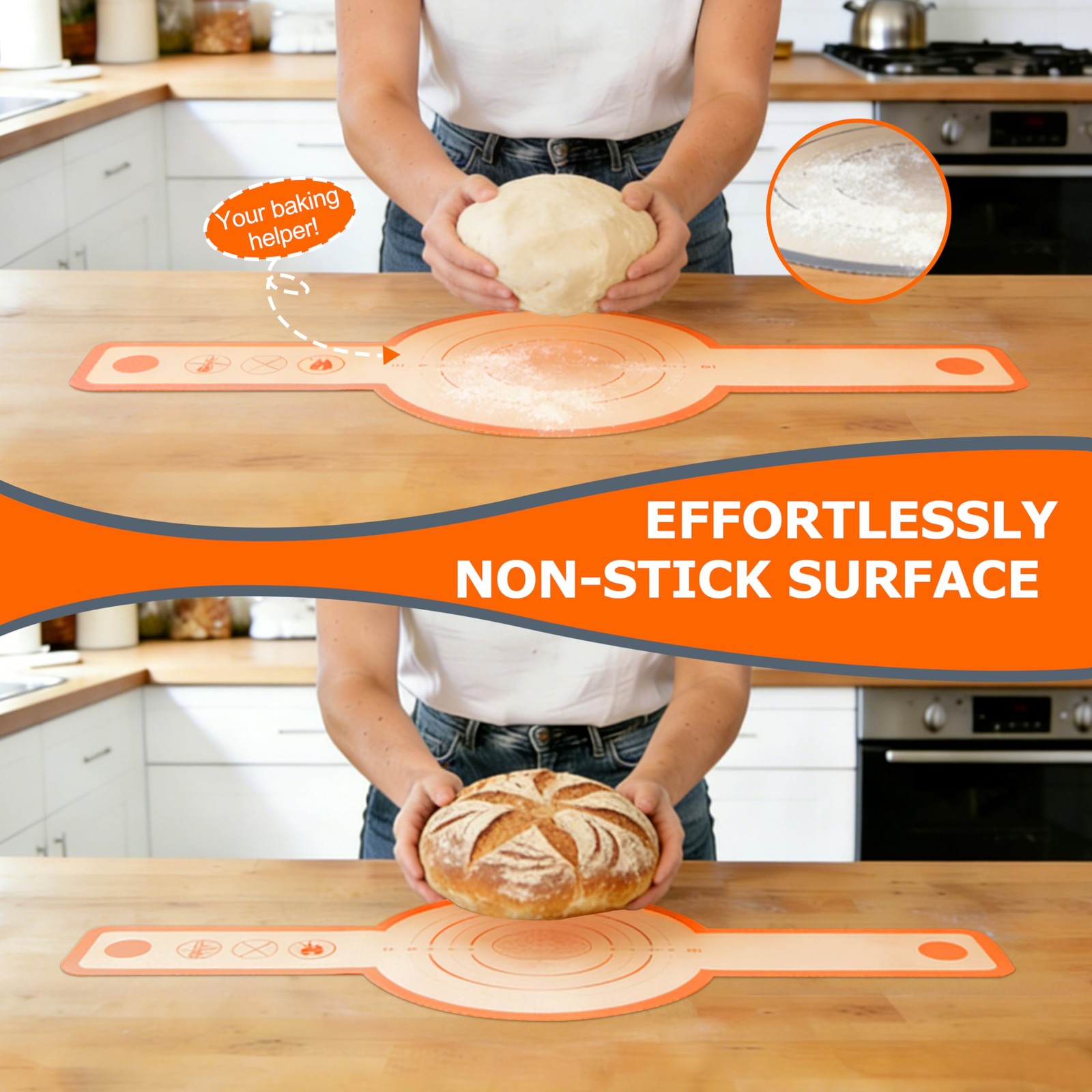 Silicone Bread Sling for Dutch Oven, 2 PCS NonStick & Easy Clean Reusable Sil…