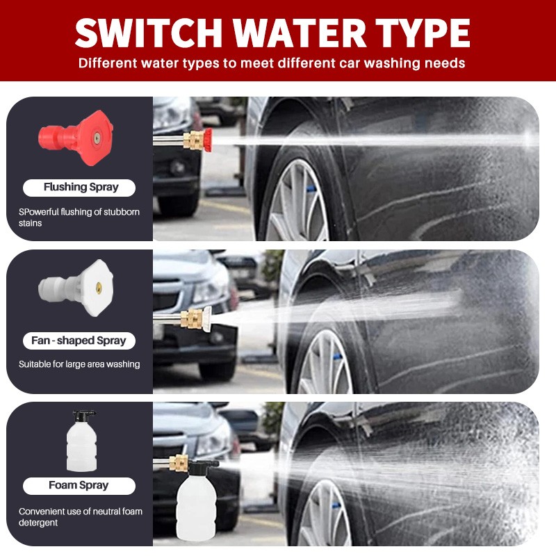 Portable Cordless Electric High Pressure Water Spray Gun Car Washer Cleaner Tool
