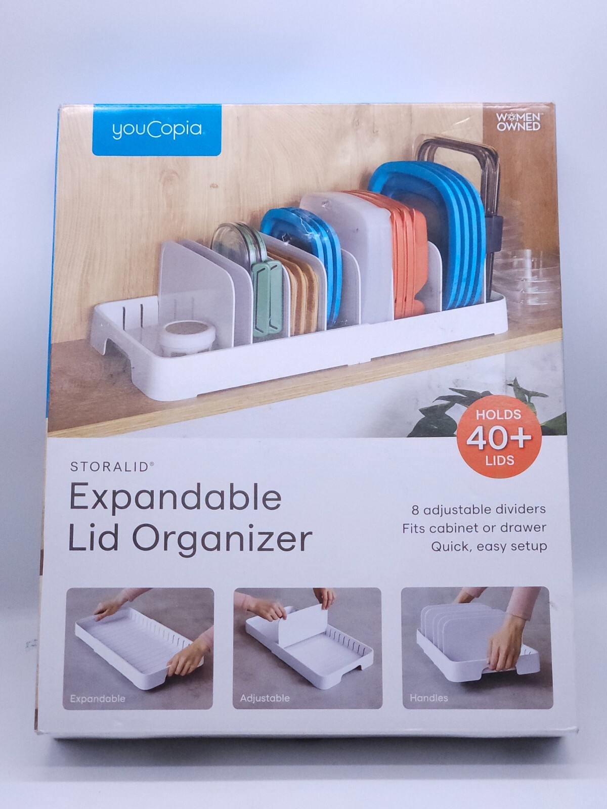 YouCopia StoraLid Food Container Lid Organizer, 40-Lid Capacity