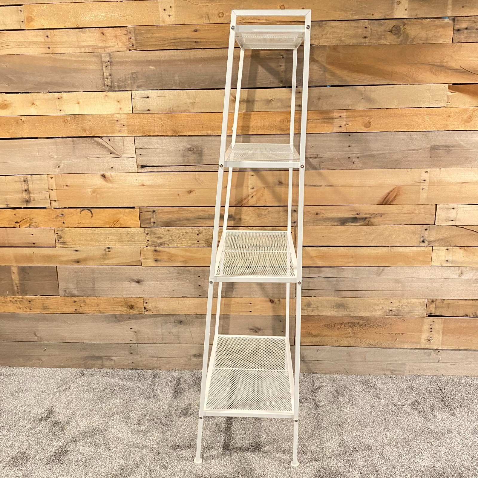 Large White 4-Tier Metal Storage Organization Shelf 58 Inches Tall, Carbon Steel