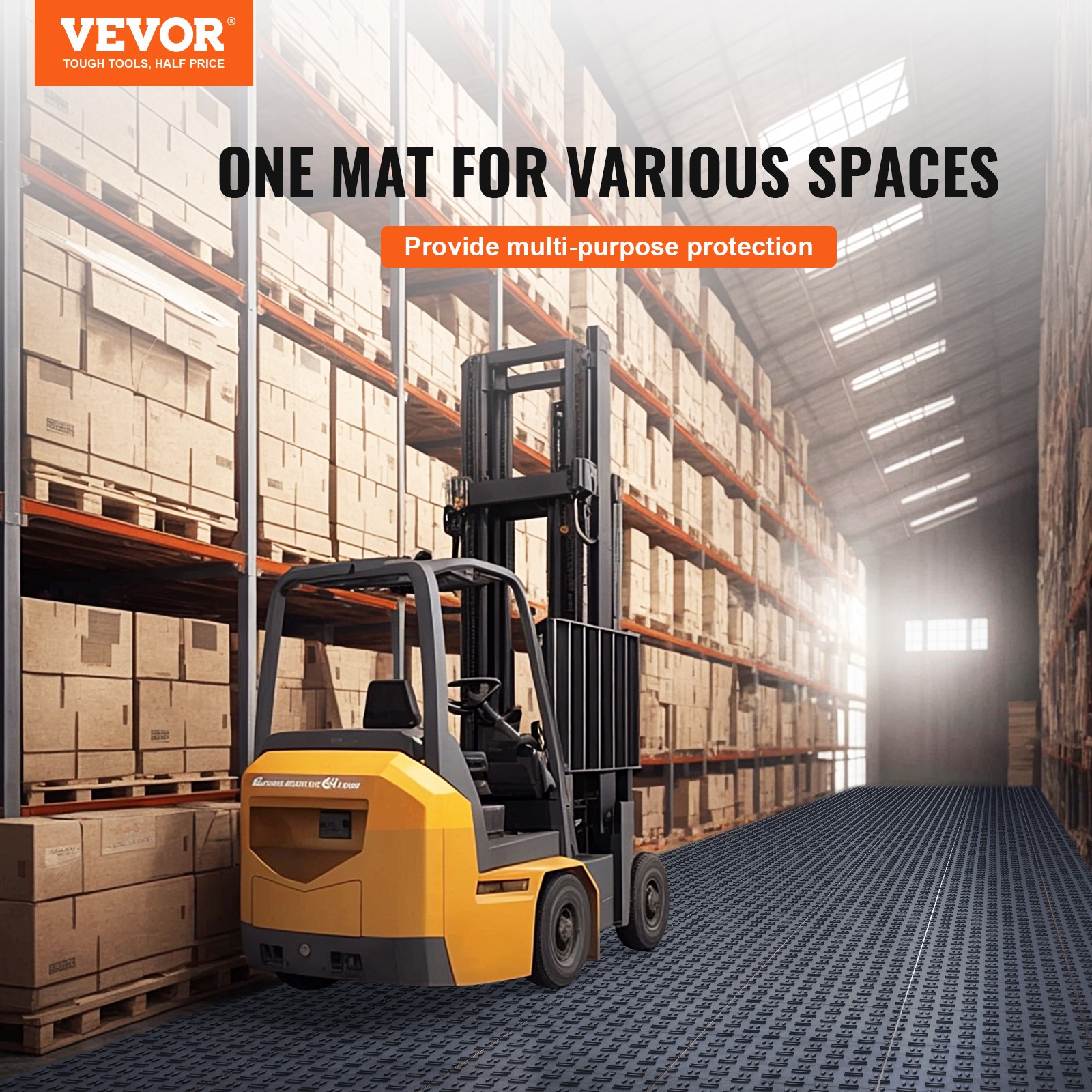 VEVOR Garage Tiles Interlocking 12×12 in 50 Pack Garage Flooring Tiles Gray
