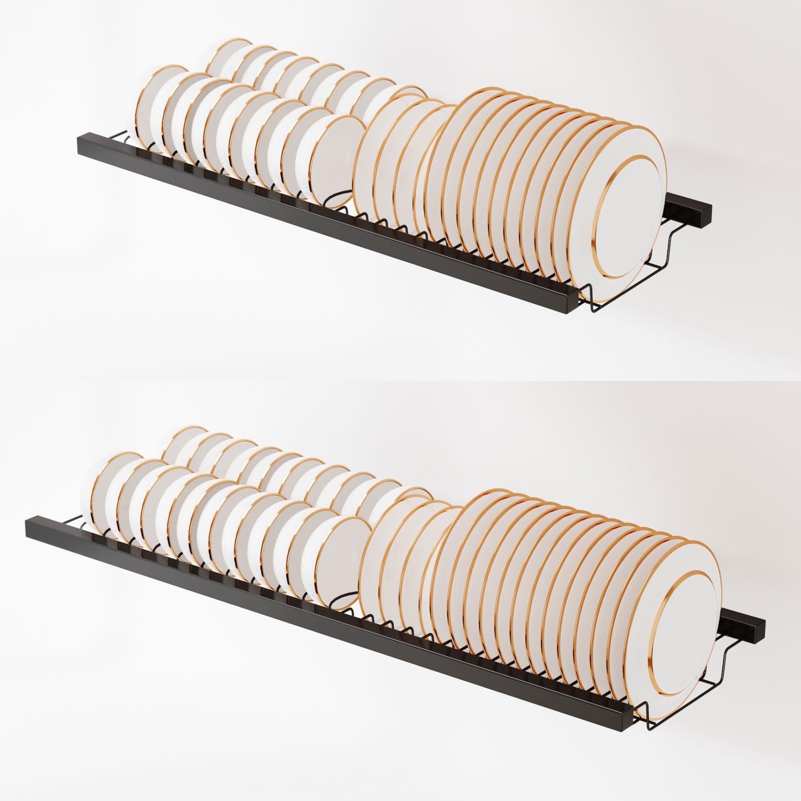 Dish Drying Rack Utensil Storage Cabinet Kitchen Over The Sink 33.46in 2 Tier