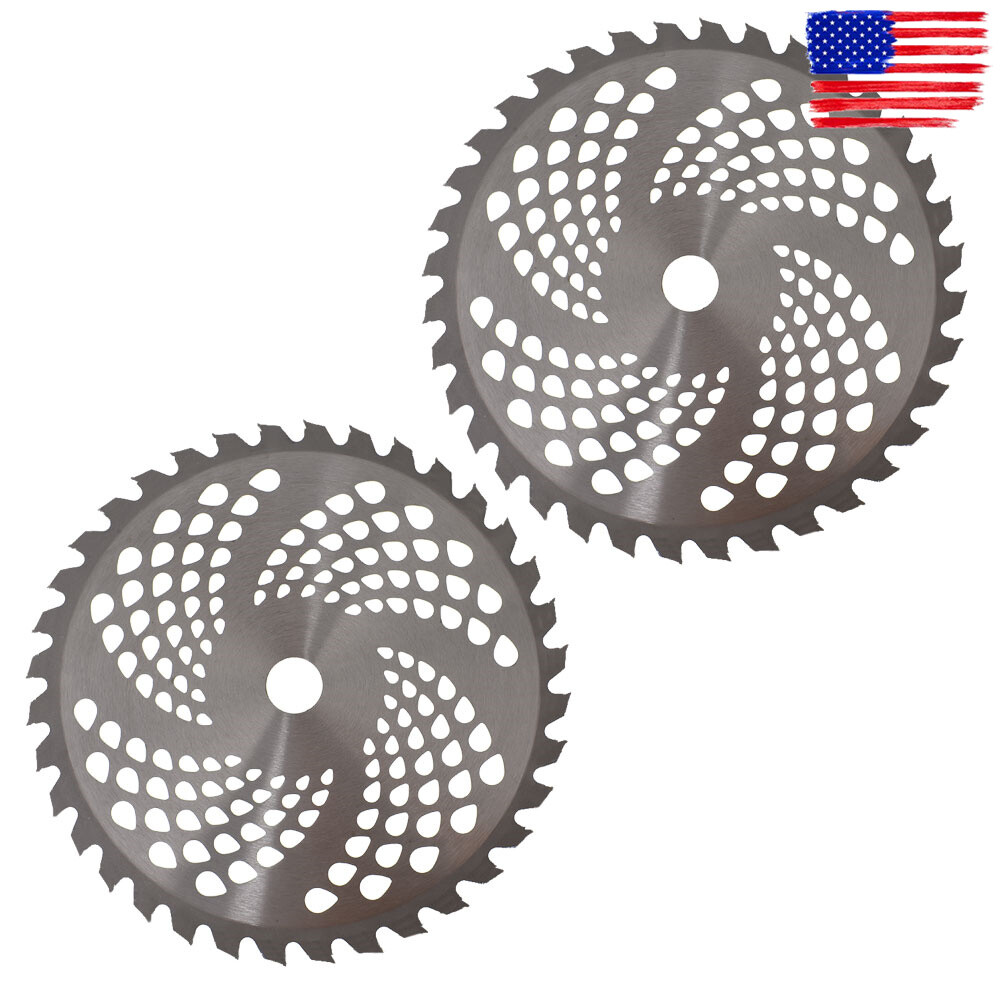 2 Pack -9″ x 36T Carbide Tip Brush Blades – For Cutter, Trimmer, Weed Eater