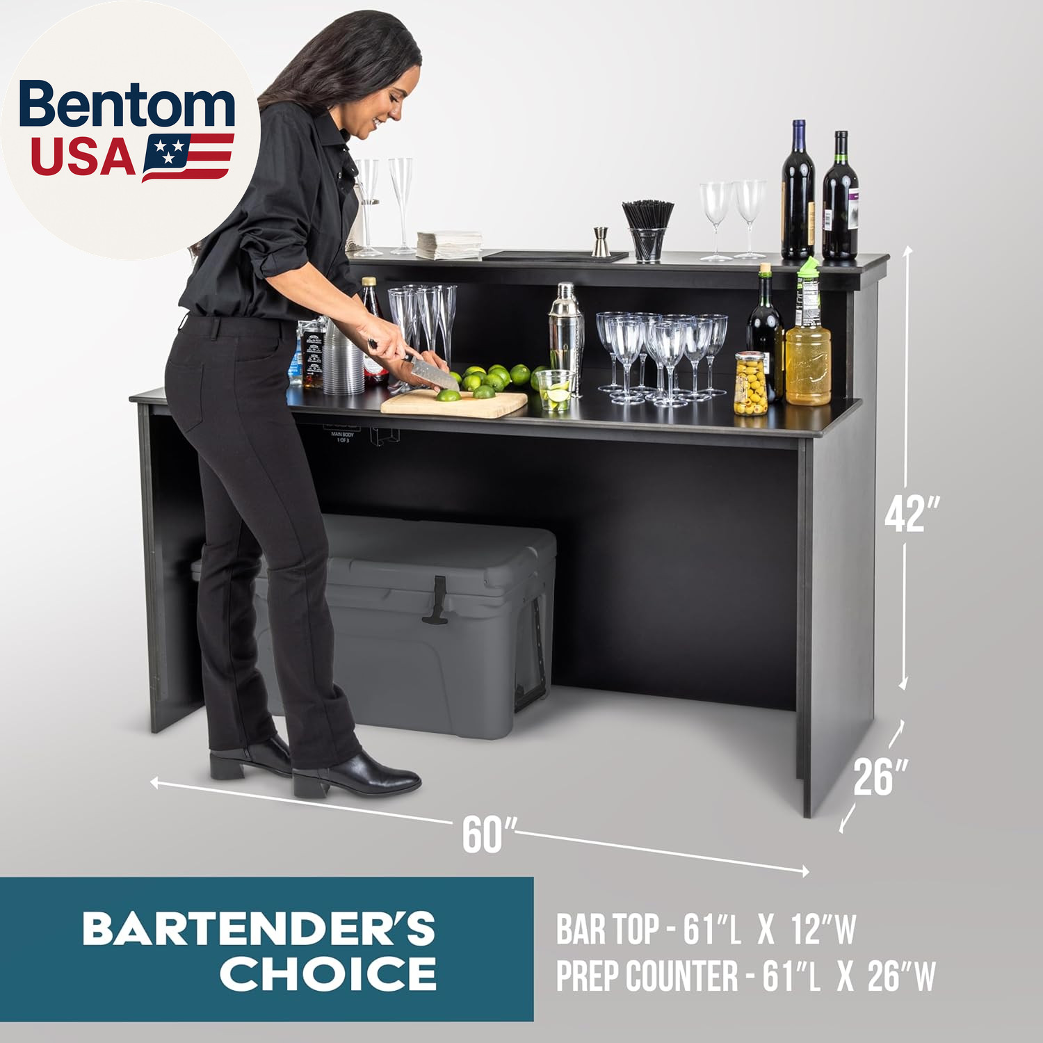 Elite Portable Bar Table for Events – Foldable Commercial Grade Wood – Pop up Mo