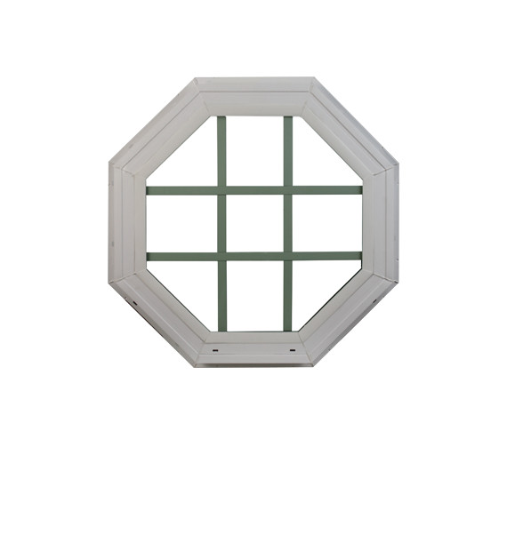 Octagon Window 18″ Double Pane Florida Approved Low E White or Black With Grids