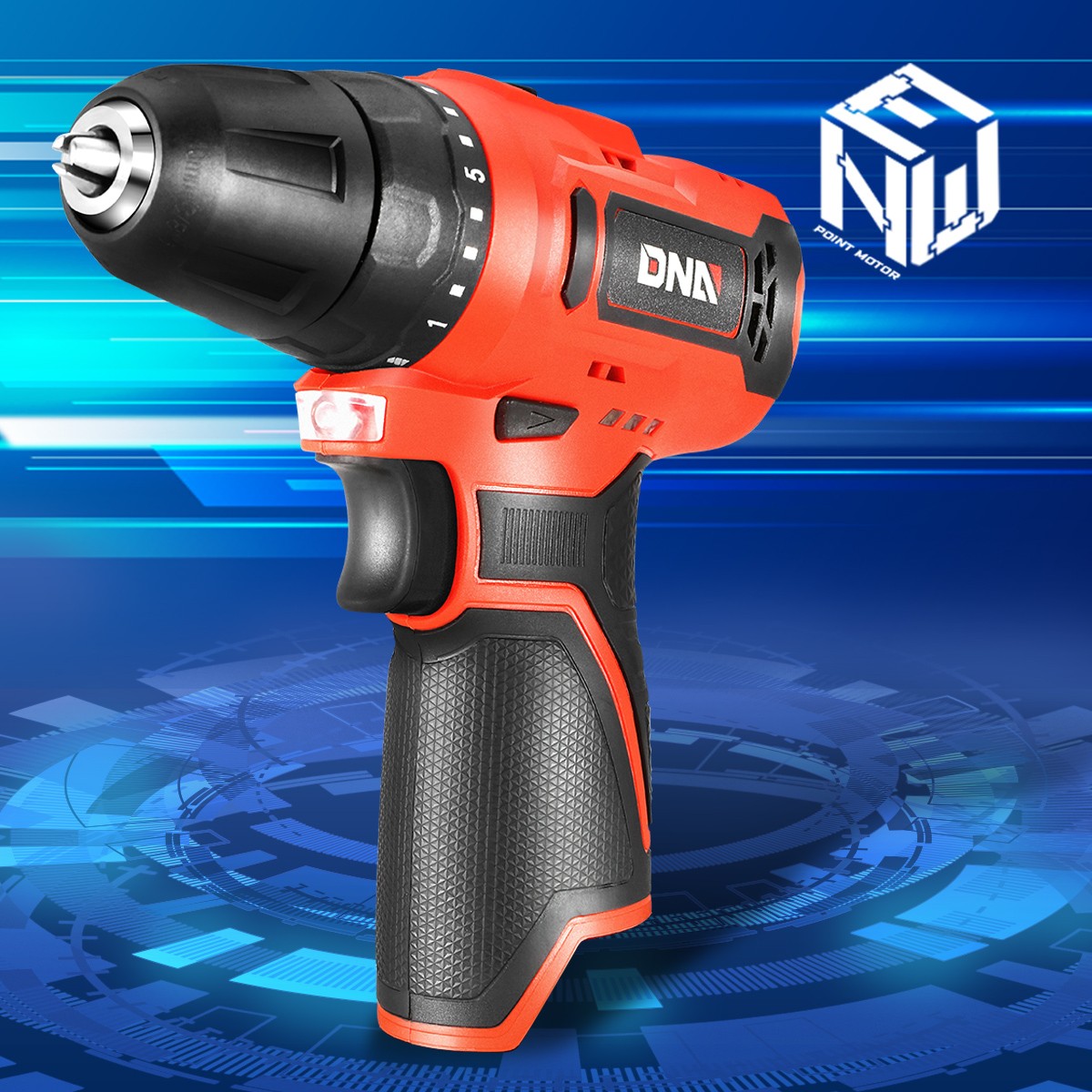 DNA Motoring 12V Electric Drill Cordless Electric Screwdriver Drill+Keyless Red