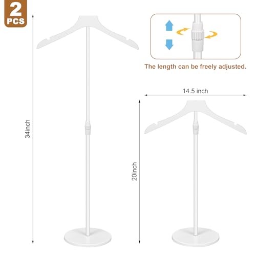 Novabright Pack Shirt Display Stand0-35 Inch Height Adjustable Classic 2 White