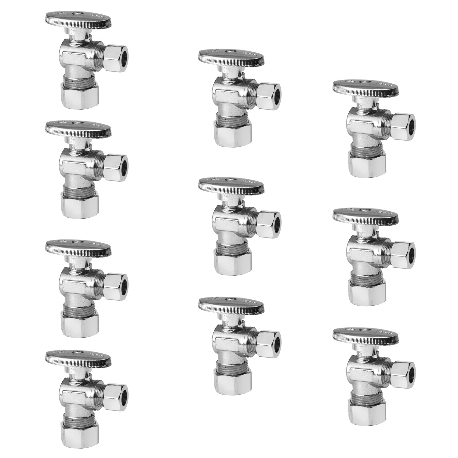 EFIELD 10PCS 5/8″ OD (1/2″ NOM) X 3/8″ OD 1/4TURN COMPRESSION ANGLE STOP VALVE