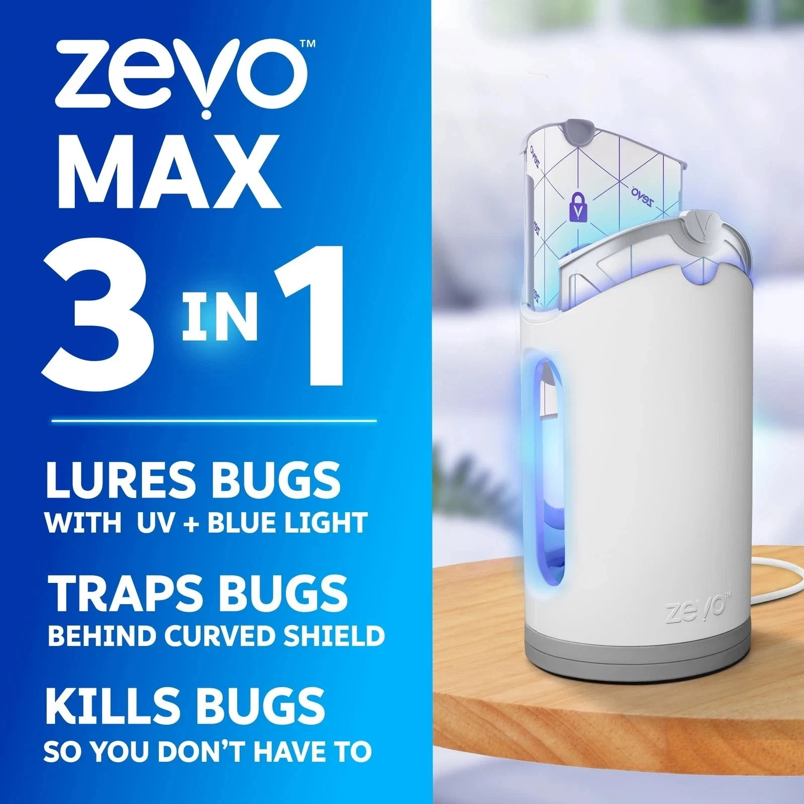Zevo Max Indoor Flying Insect Trap Plug-In Device with 2 Cartridges-freeshipping