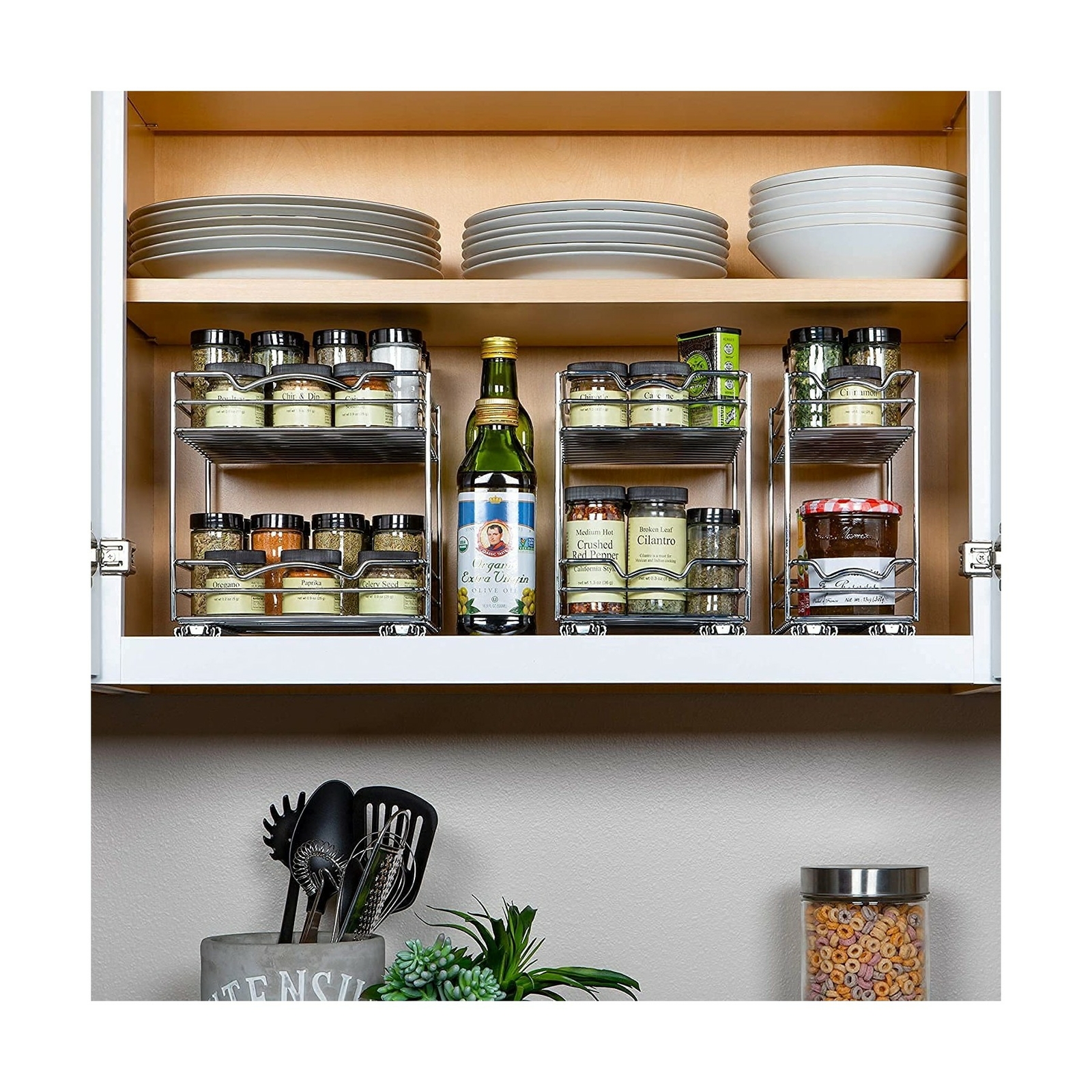 Pull Out Spice Rack Organizer for Cabinet, Heavy Duty-5 Year Limited Warranty…