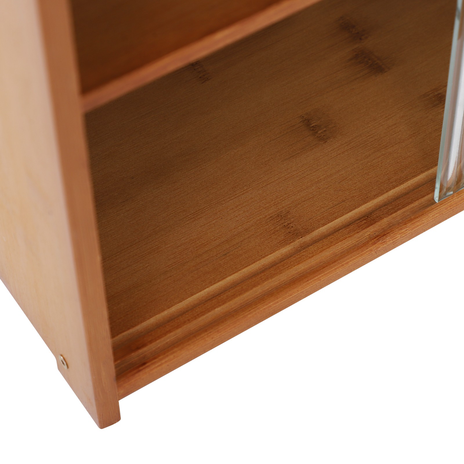 Kitchen Pantry Cabinet Small Storage Cabinet Cupboard with Sliding Glass Doors