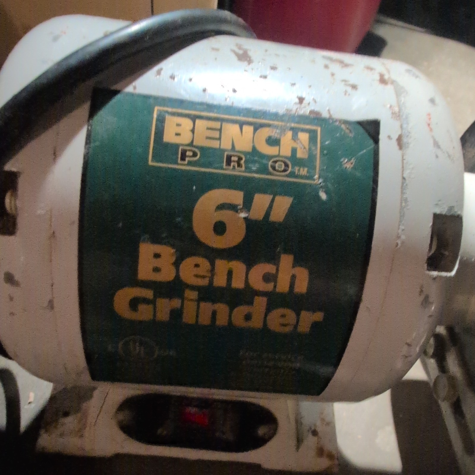 Bench Pro 6 in Bench Grinder, Corded Electric, Rotary/Circular, White/Green