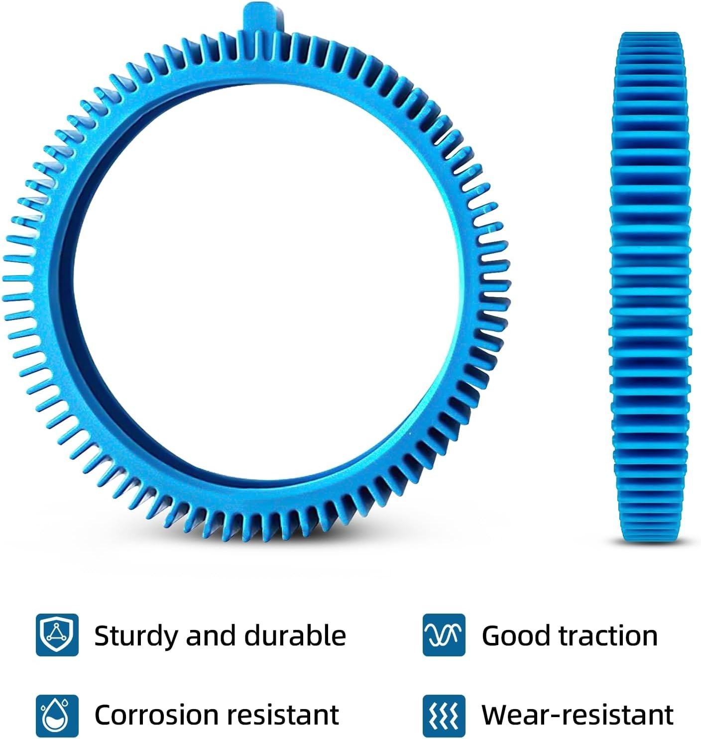 2 Pack Pool Cleaner Replacement Tires with Super Humps, Heavy Duty Rubber, Fi…