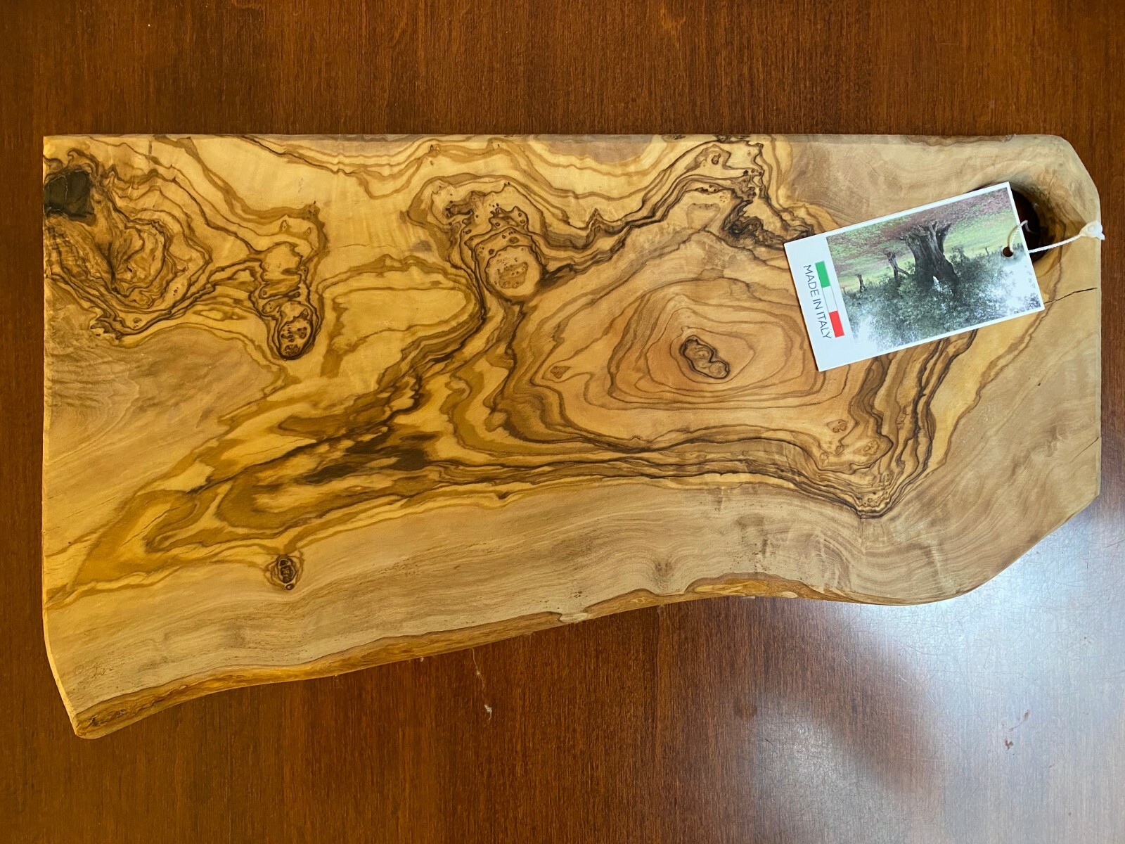 Olive Wood Cutting Charcuterie Board Bread Challah Chopping Carving Meat ITALY