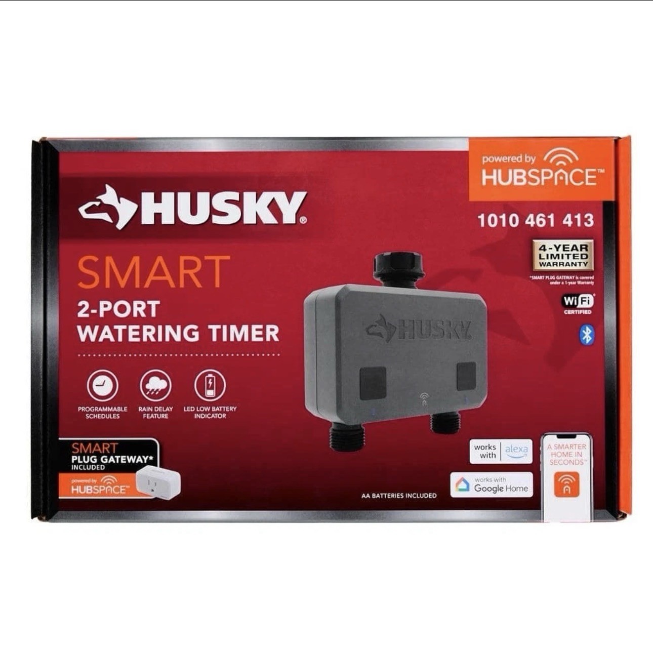 NEW! Husky Smart 2-Port Watering Timer Hubspace Bluetooth Sprinkler Irrigation