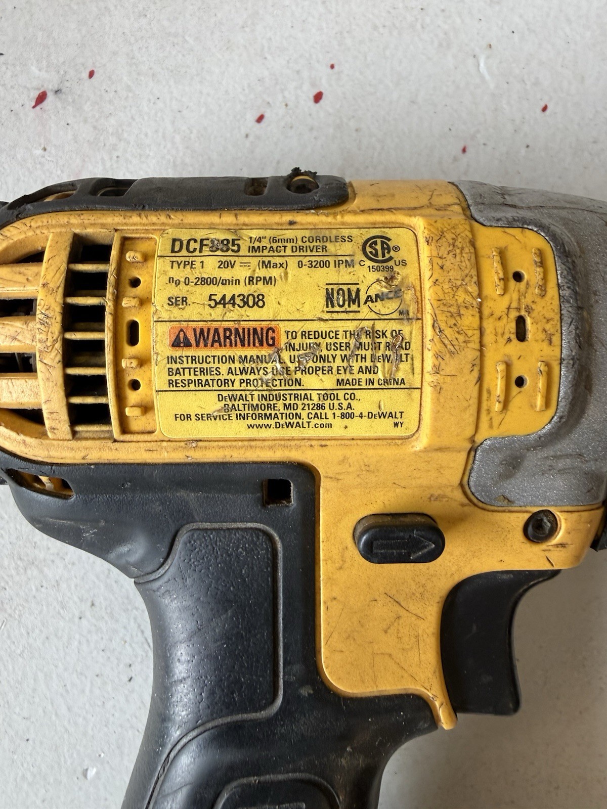 DEWALT DCF885 20V 1/4 in. Impact Driver – Black/Yellow (Tool Only)