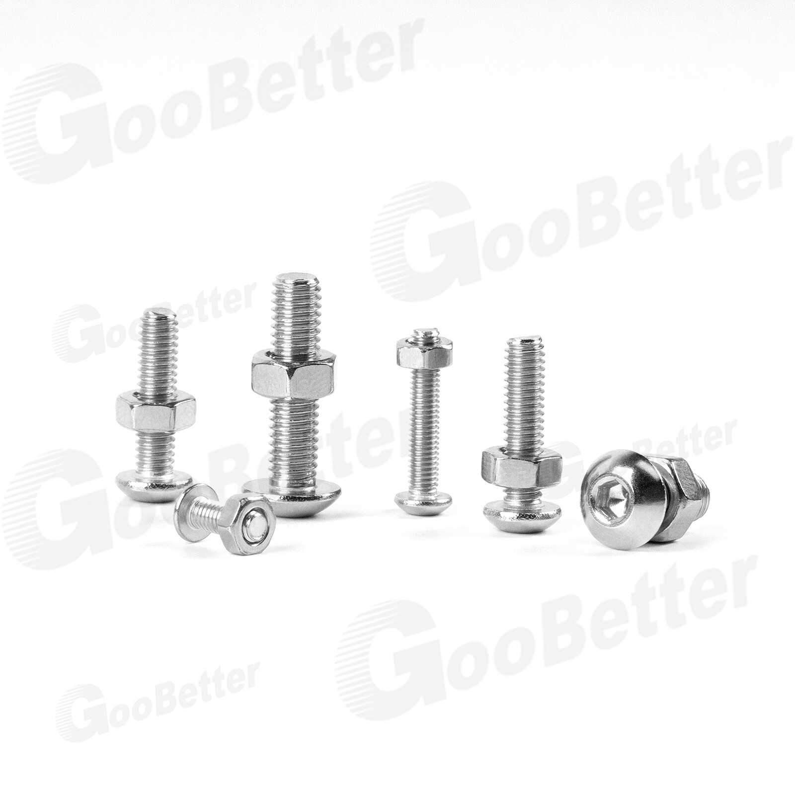 Button Head /Flat/Socket Cap Screws Allen Bolts Hex Drive Stainless With Nuts