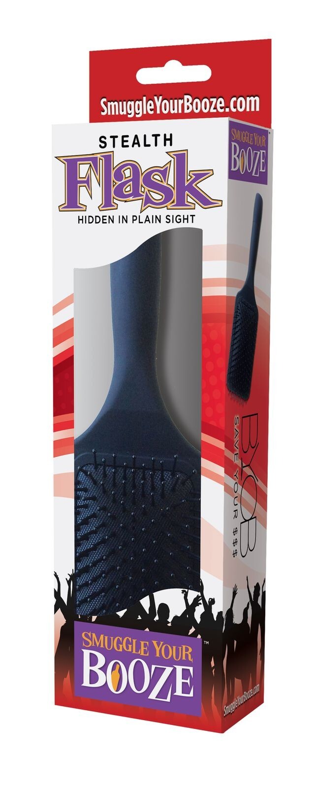 Smuggle Your Booze Hide Alcohol w Fake Hair Brush Flask Concert Festival Plastic
