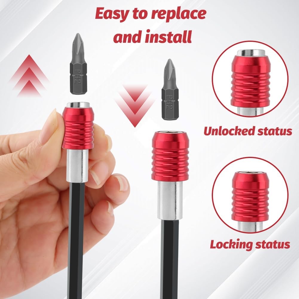 4Pack Magnetic Drill Bit Extension Set 1/4″ Hex Shank Impact Driver Quick Change