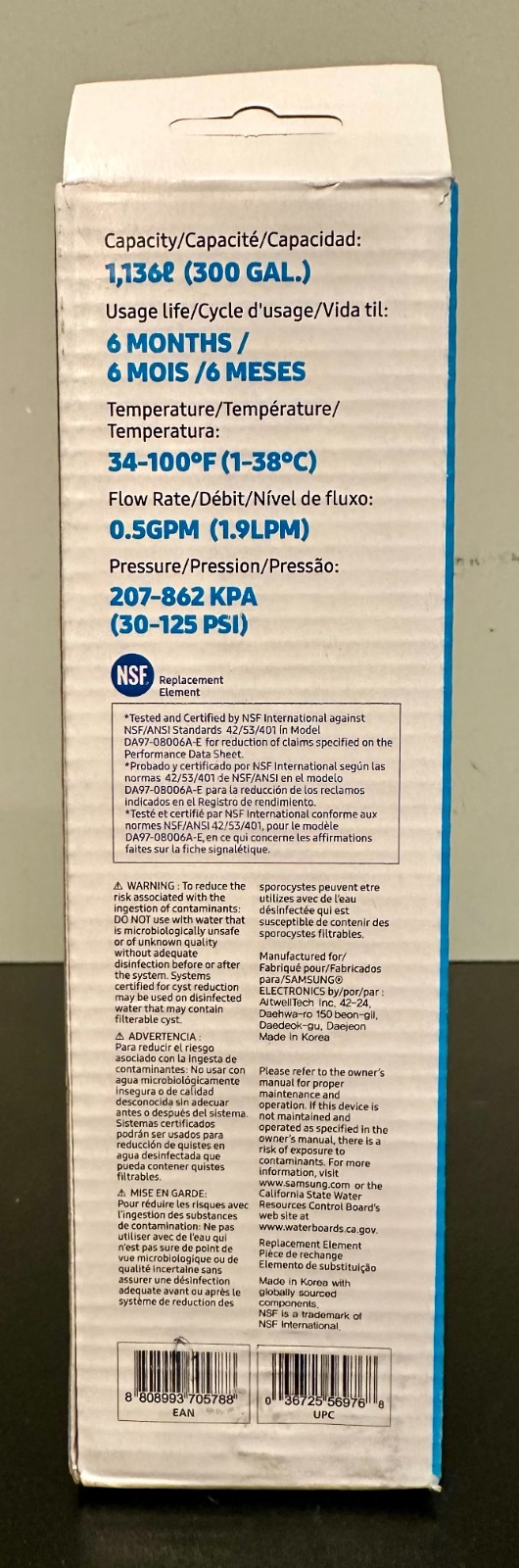 Samsung Water Filter Replacement DA29-00020B *NEW IN BOX*