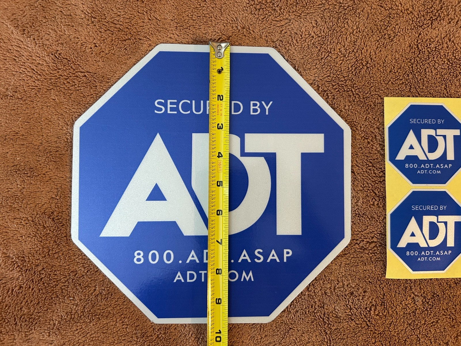 ADT Security Yard Aluminum Sign & Stickers No Pole