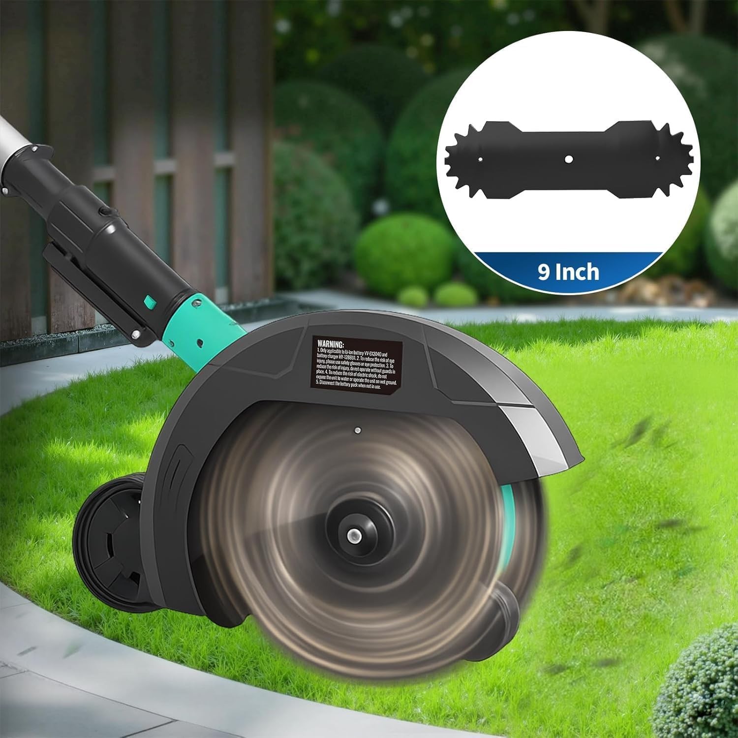 20V Cordless Lawn Edger, 9-Inch Blade, 4.0Ah Battery Powered Edger Lawn Tool