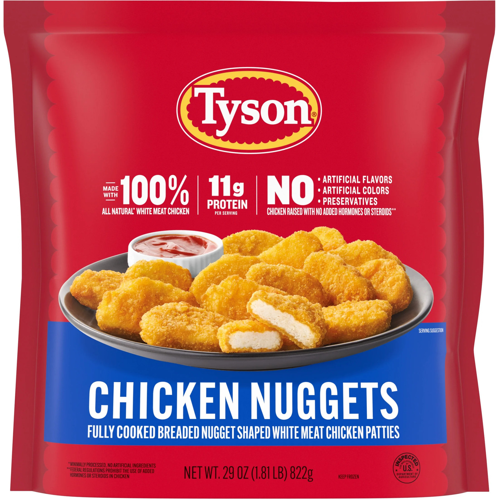 Tyson White Meat Chicken Nuggets, 29 Oz (Frozen, Fully Cooked)