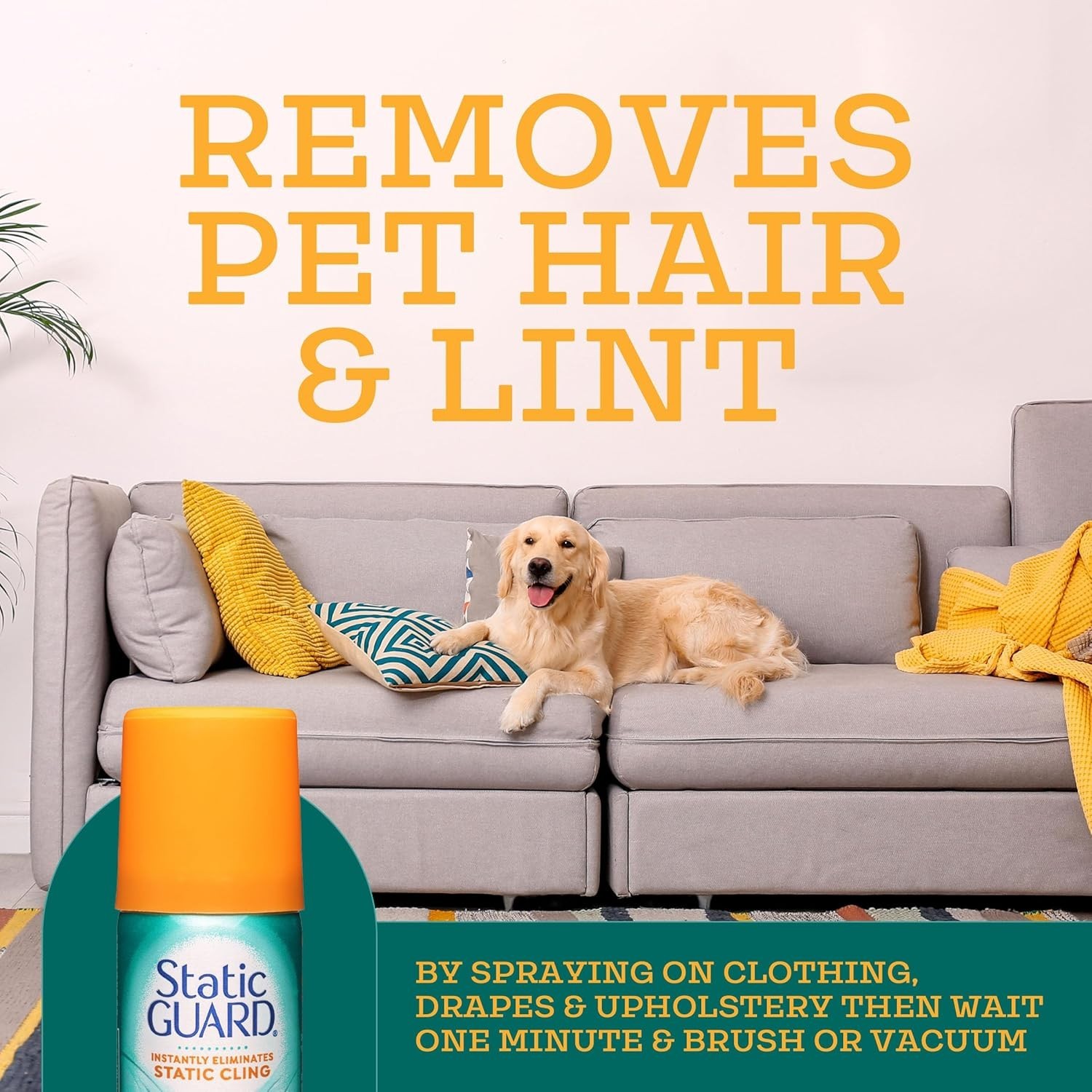 Static Guard Fabric Spray, Fresh Linen Scent, 1.4 Oz Travel Size (Pack of 12)