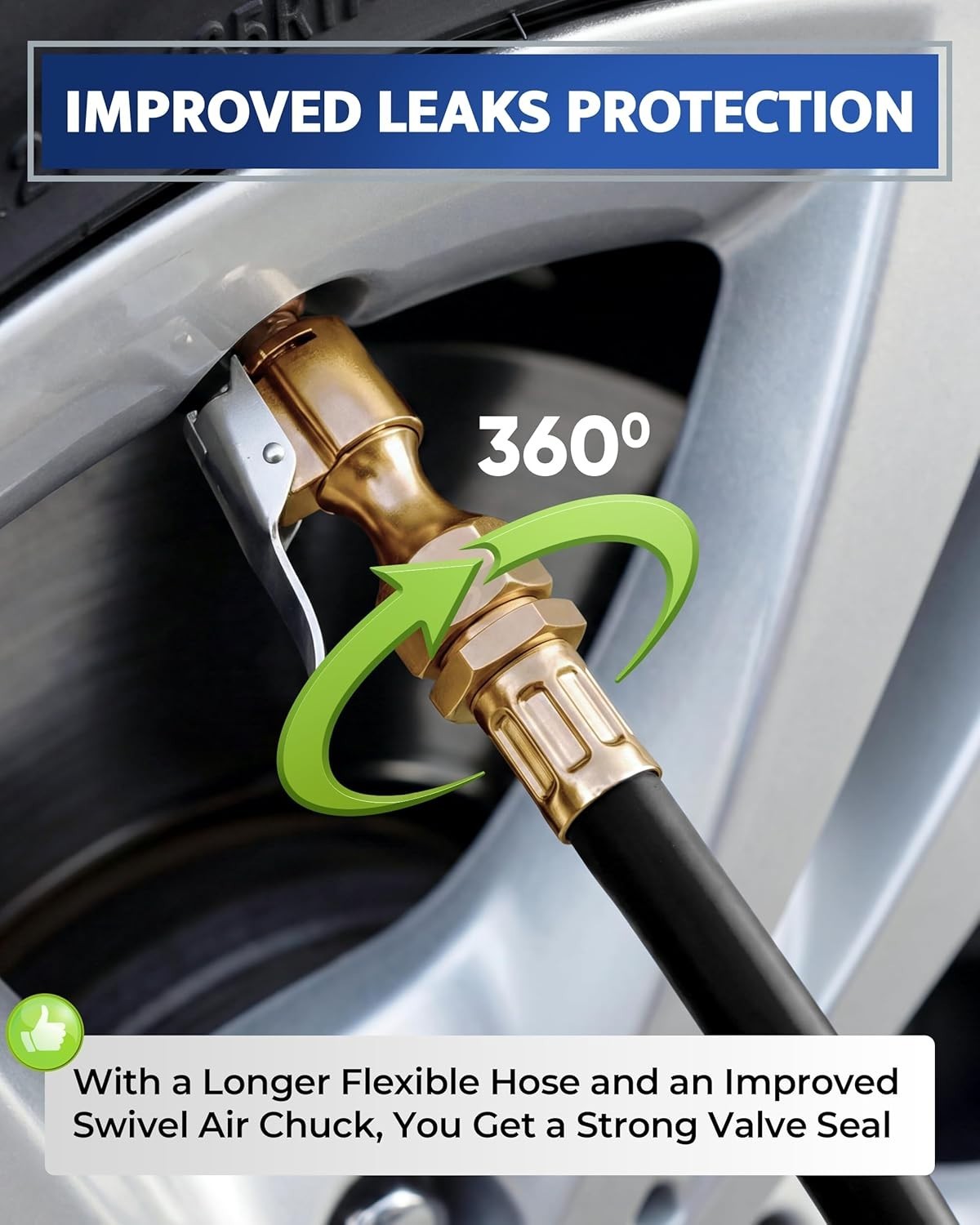 Reliable Tire Inflator with 1.0 Count Set, Brass Construction and Accurate Gauge