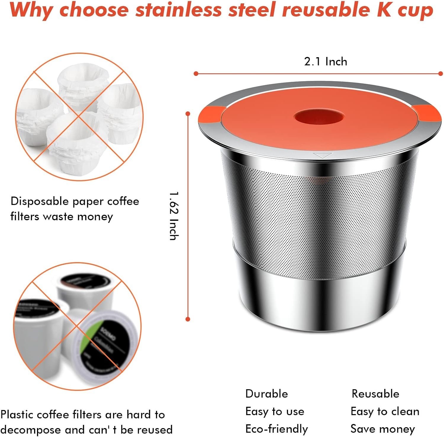 Easy-Clean Reusable K Cups for All Keurig Machines – Stainless Steel Quality
