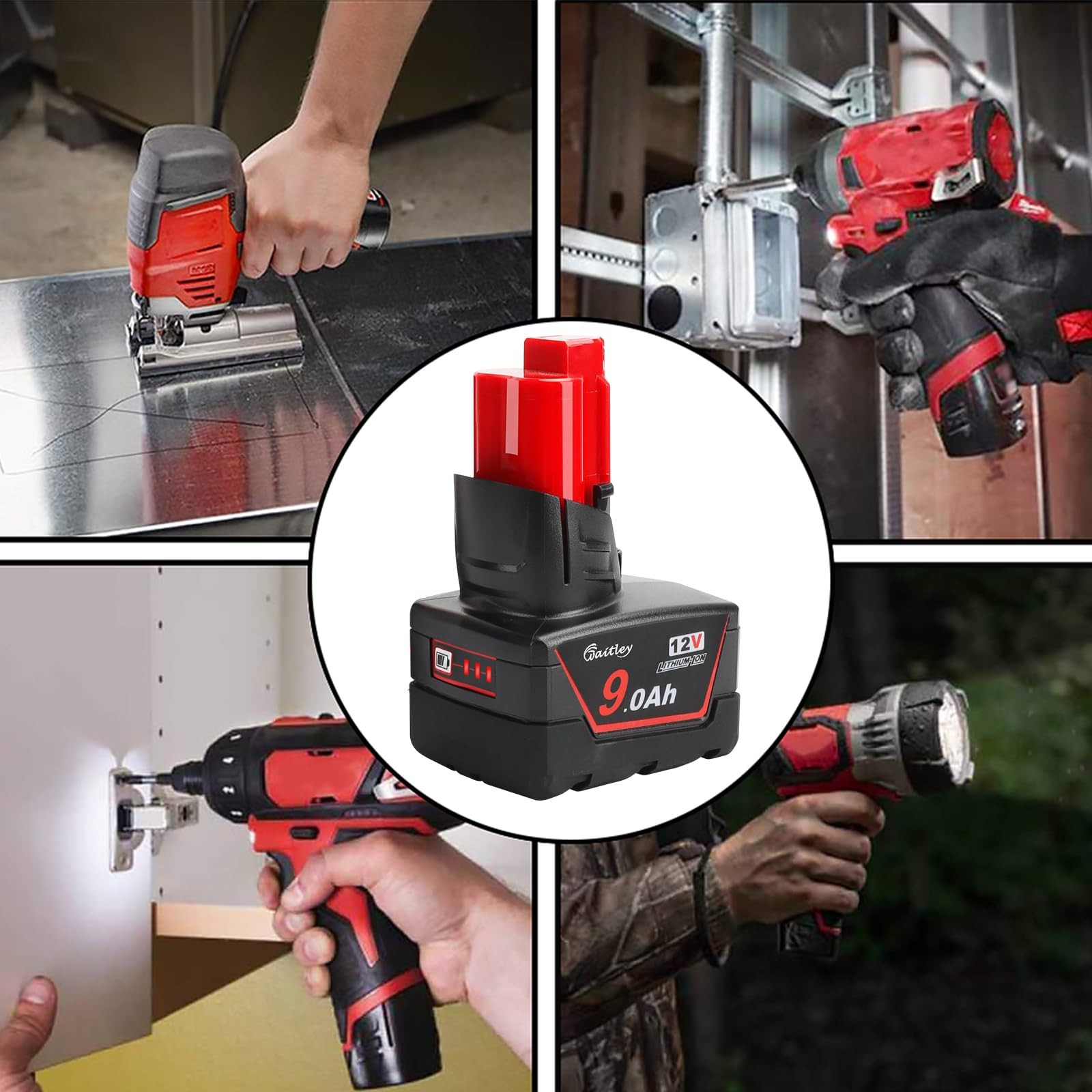 waitley 12V 9Ah Replacement Battery Compatible with Milwaukee 12V Power Tools…