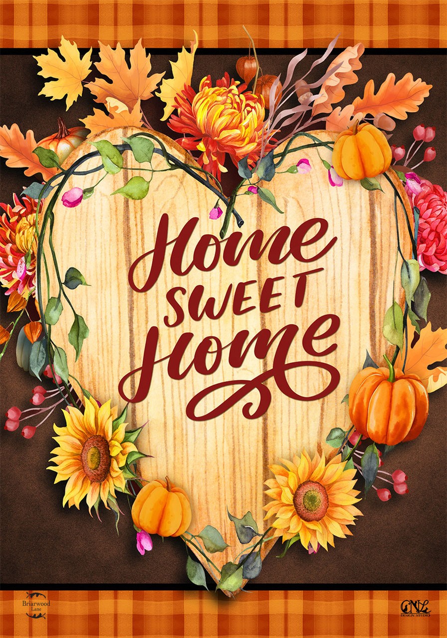 Briarwood Lane Fall Home Sweet Home House Flag