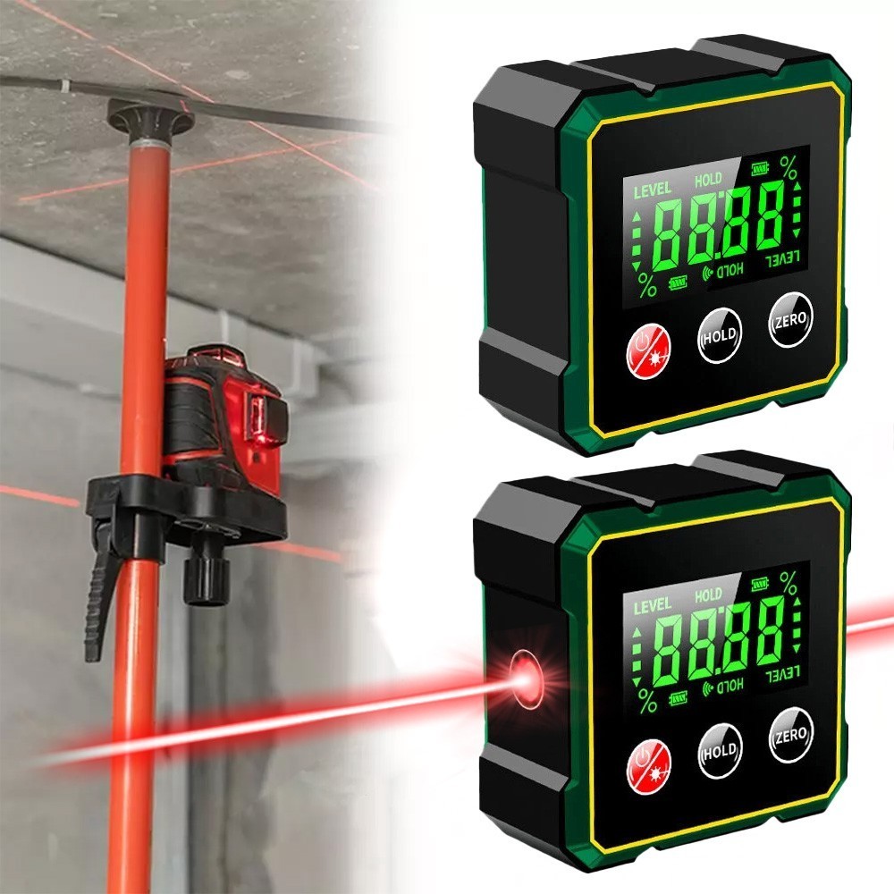 Digital Angle Finder with Electronic Laser 4-side Strong Magnetic Angle Gauge
