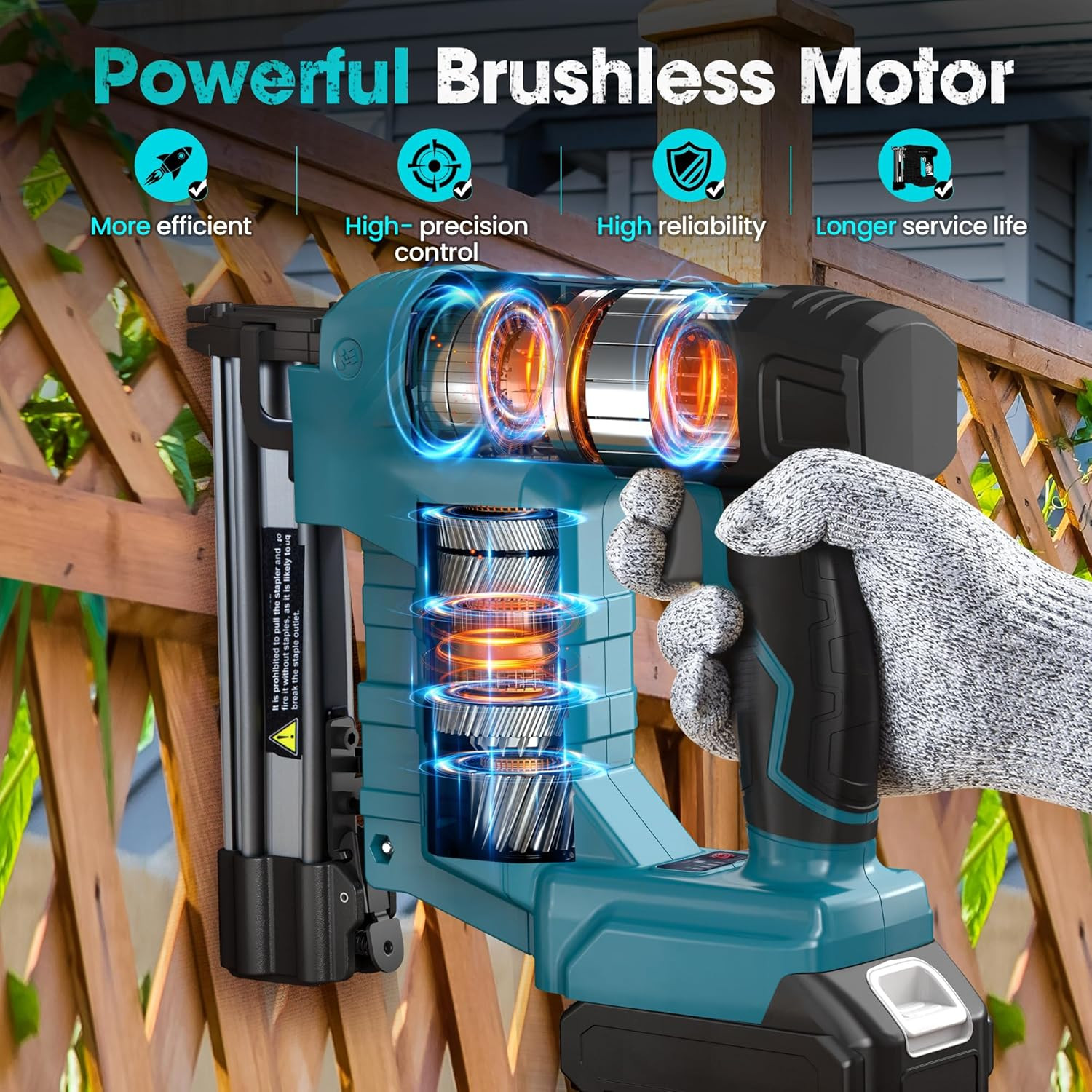 18GA Cordless Brad Nailer Gun for Makita18V Bettery | 2 in 1 Nail Gun & Staple G