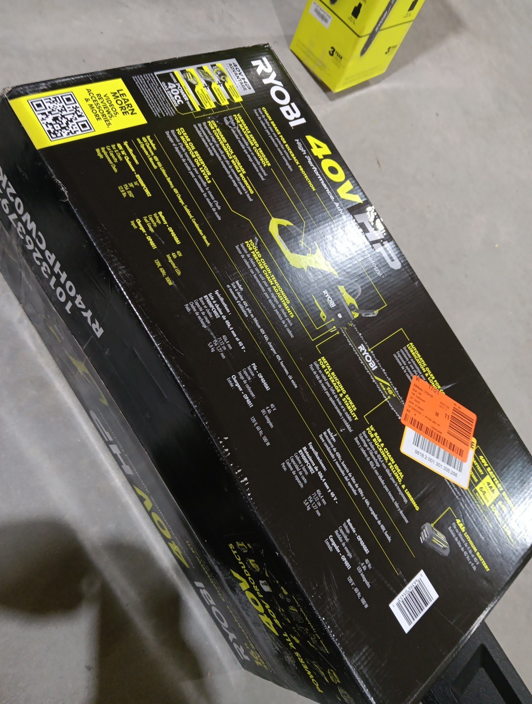 RYOBI 40V HP Brushless 16″in Battery Chainsaw RY40HPCW02K -No Battery or Charger