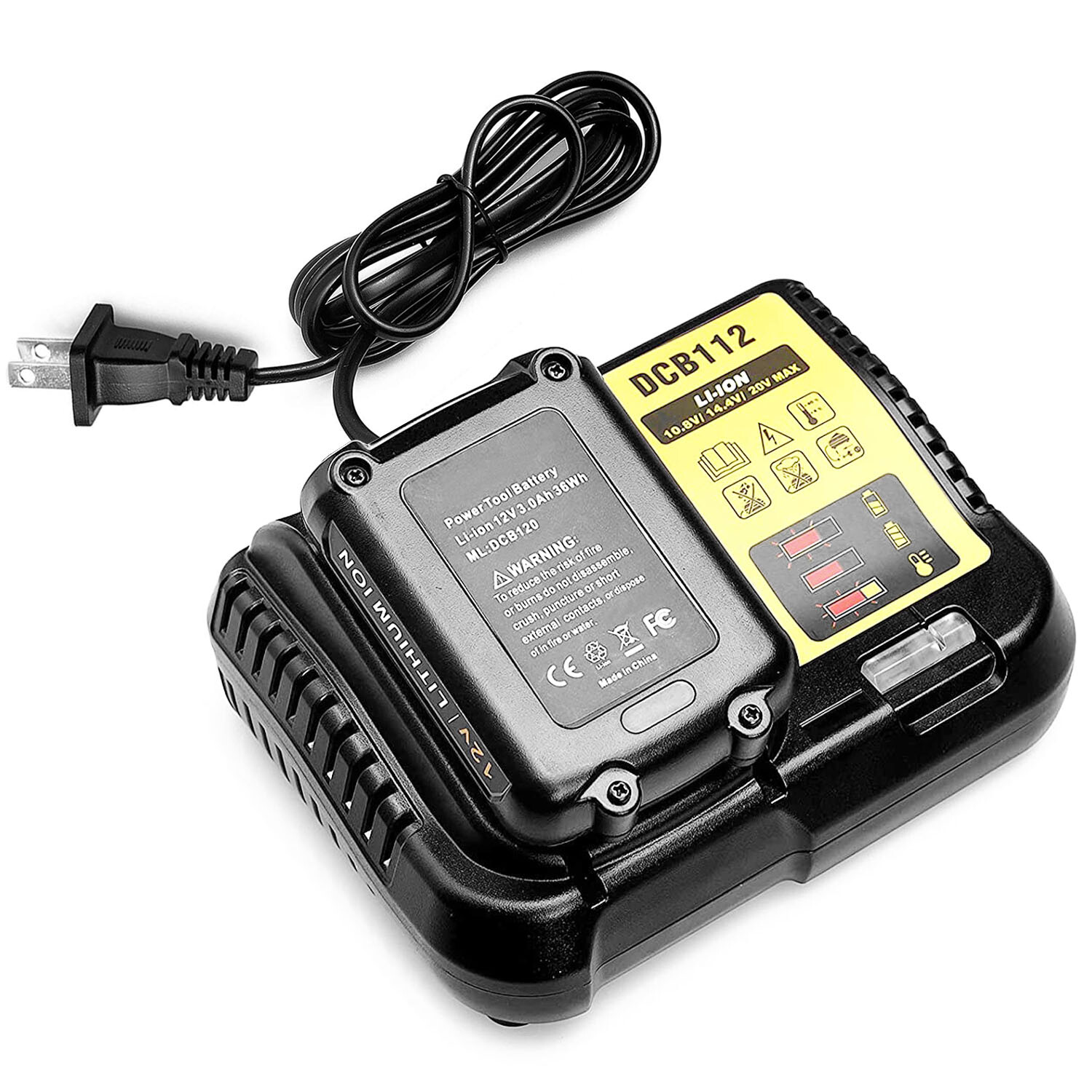 Battery Charger Replacement Fit for Dewalt 10.8-20V DCB107 DCB101 DCB200 DCB205