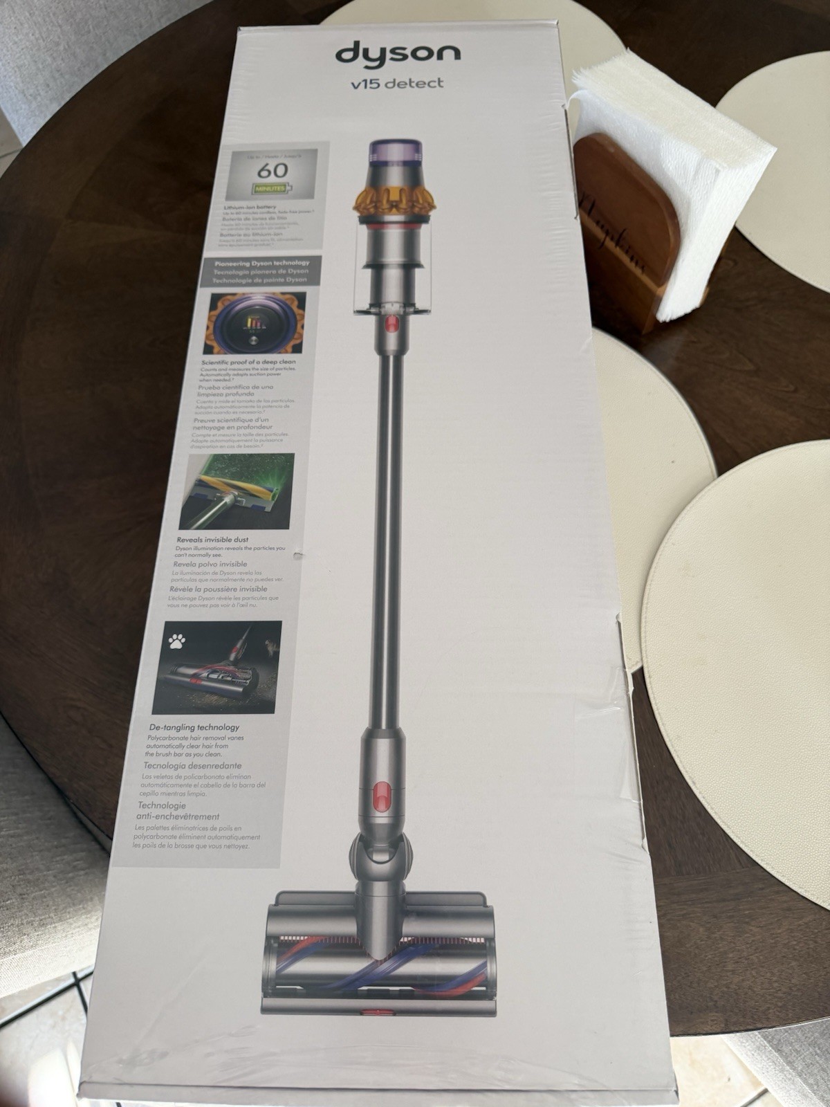 Dyson V15 Detect Cordless Stick Vacuum Cleaner – Yellow/Nickel (447261-01) New