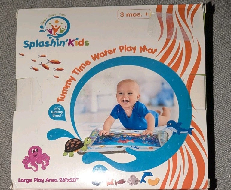 Splashin’ Kids Inflatable Tummy Time Premium Water Mat Infants 3 Months+ New