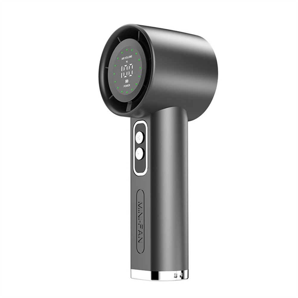 Stepless Speed Handheld Fan, LED Display USB Rechargeable for Office Travel