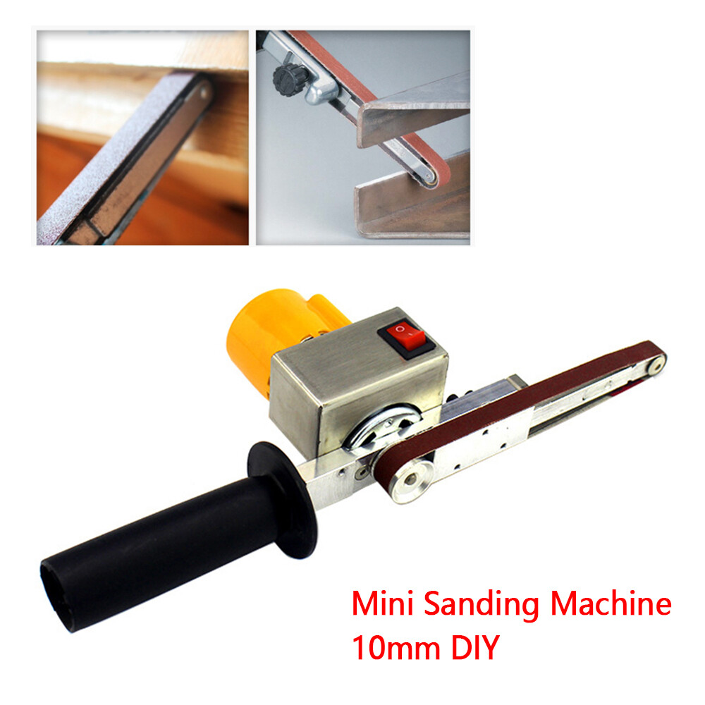 Handheld Electric Belt Sander Mini Grinder Small Machine with 10 Sanding Belts