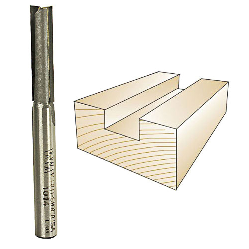 Whiteside Straight Bit, 1/4 in. SH x 1/4 in. CD x 1 in. CL