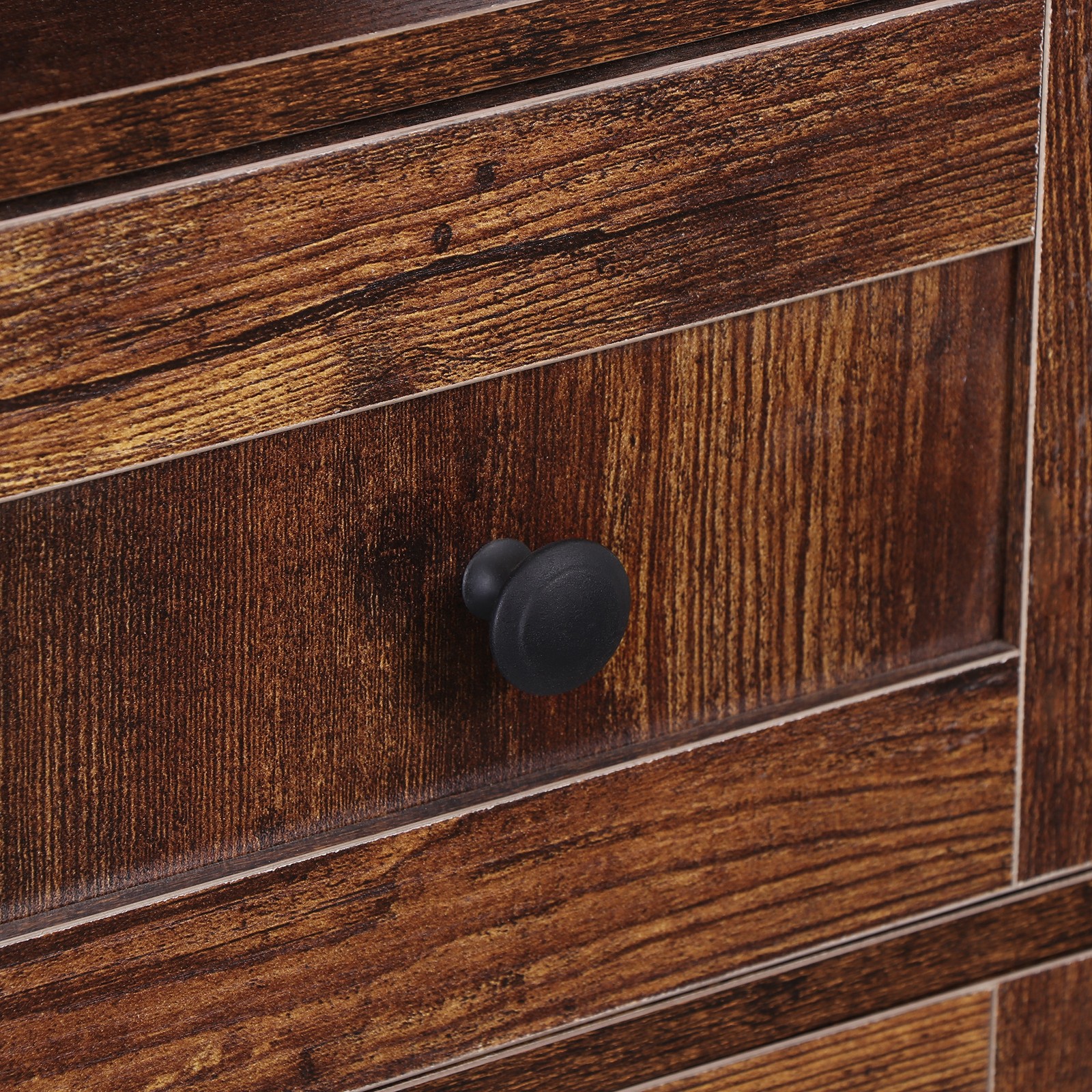 Brown Storage Cabinet with Doors & Drawers Freestanding Kitchen Pantry Cabinet