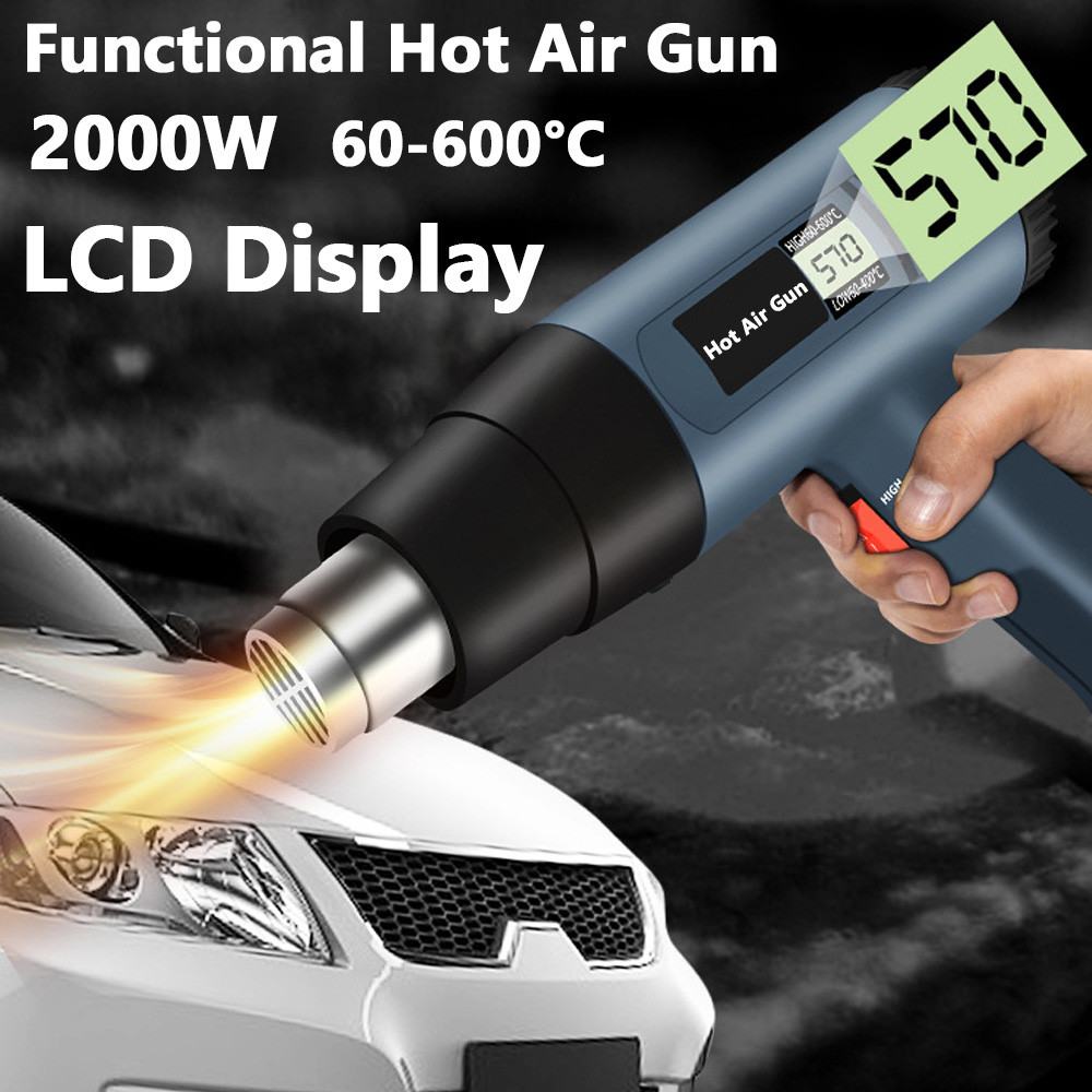 2000W/2500W Heat Gun Hot Air Gun Electric Dual Temperature 4 Nozzles Power Tool